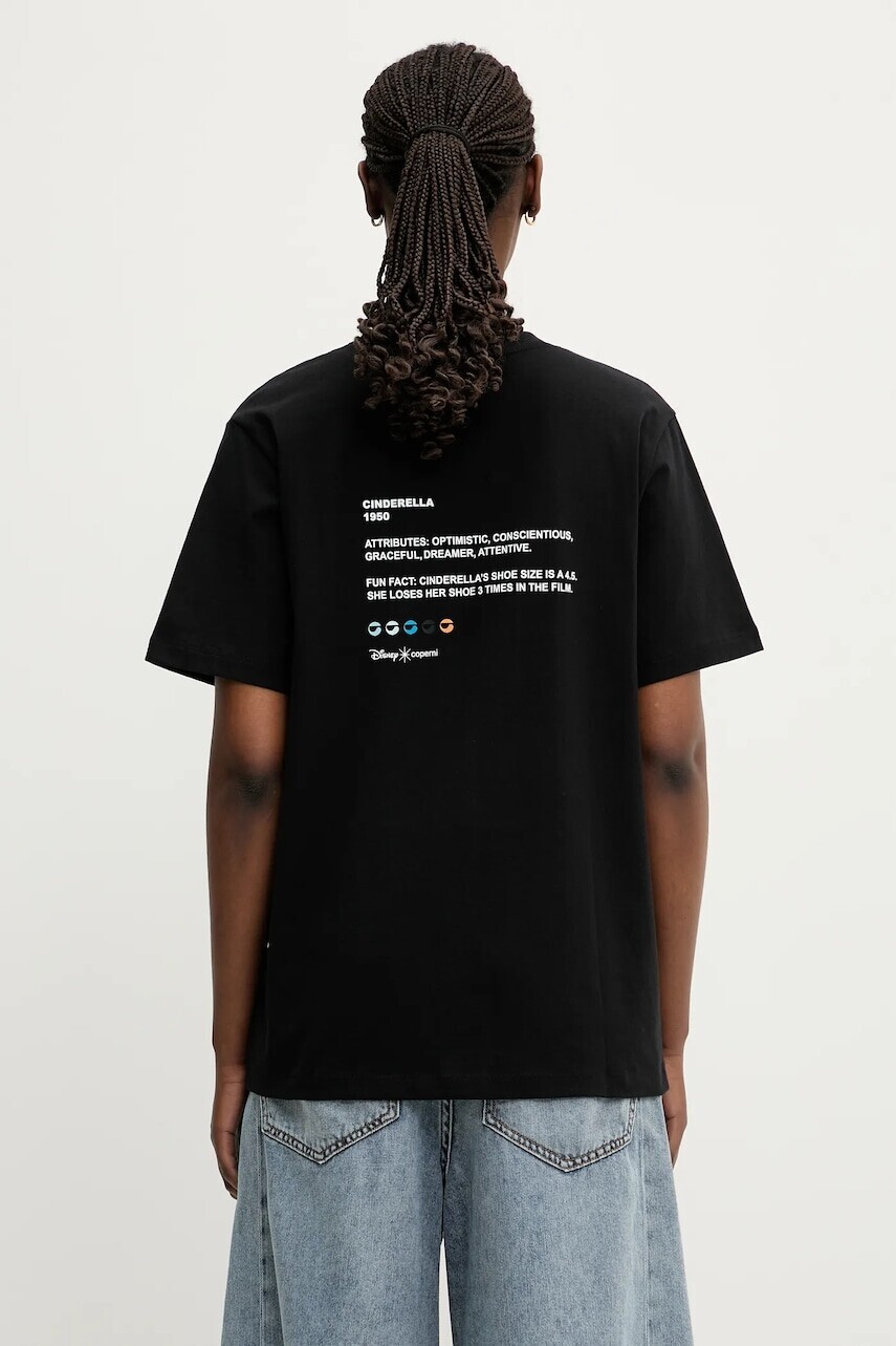 Bavlnené tričko Coperni x Disney Cinderella dámske, čierna farba, DJS03F5036CIN
