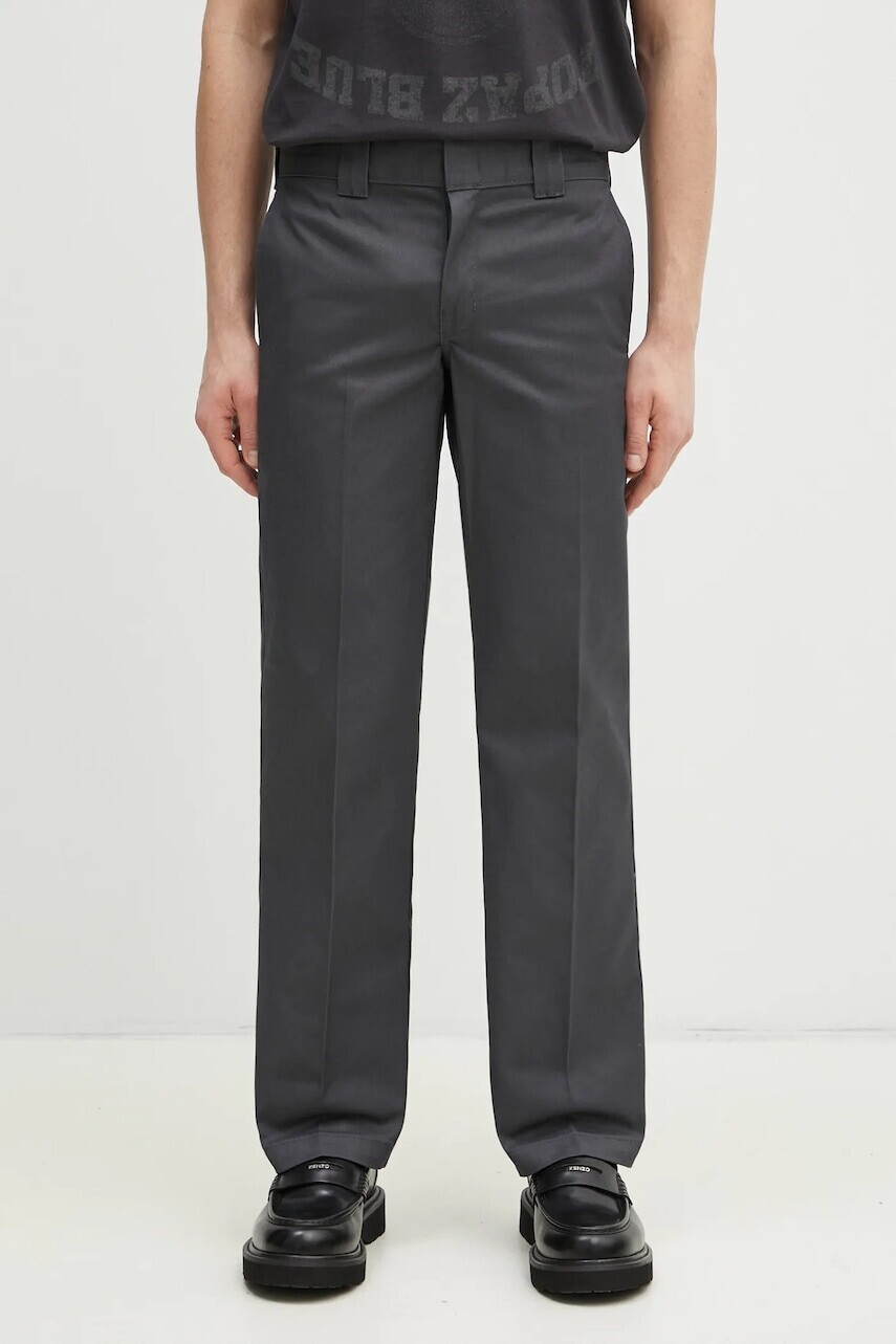 Nohavice Dickies Wp873 Work Pant Rec Charcoal Grey pánske, šedá farba, rovné, DK0A4XK9CH01