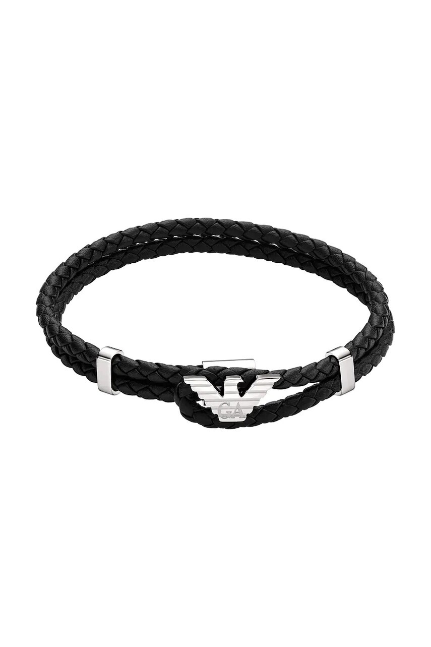 Kožený náramok Emporio Armani EGS3237040