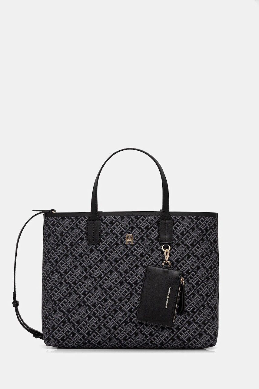 Kabelka Tommy Hilfiger čierna farba, AW0AW17685