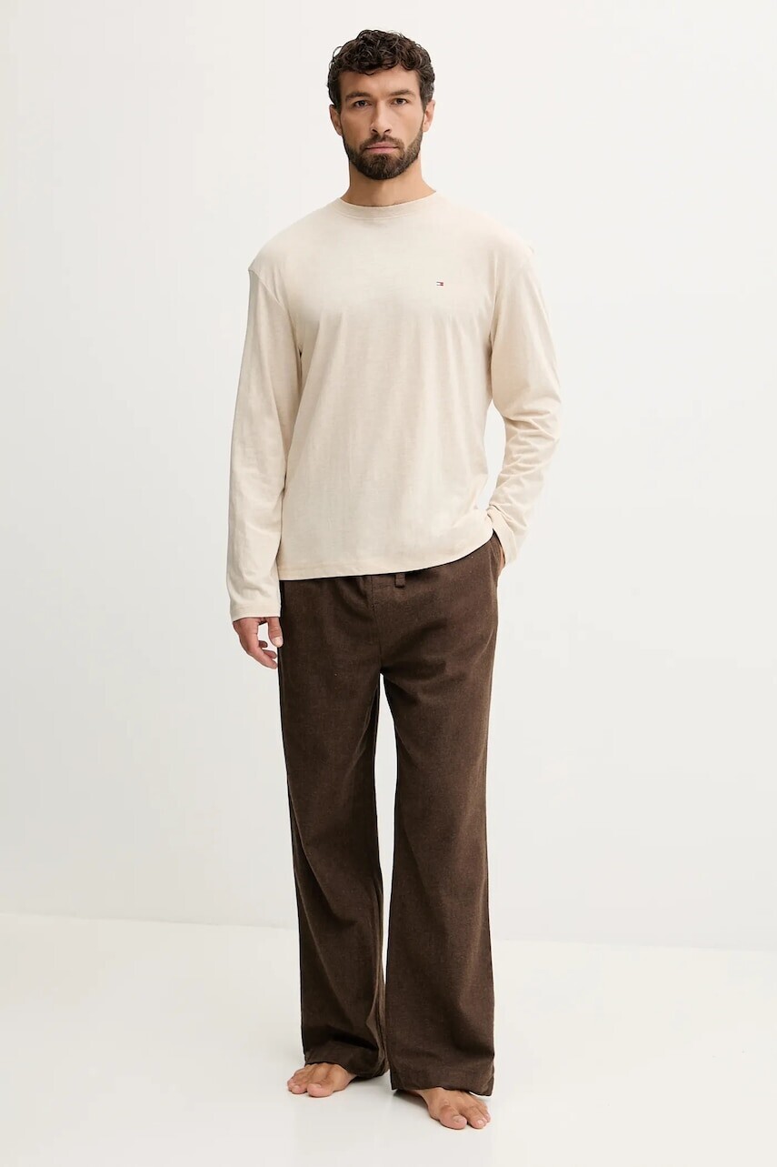Pyžamo Tommy Hilfiger pánske, béžová farba, melanžové, UM0UM03689