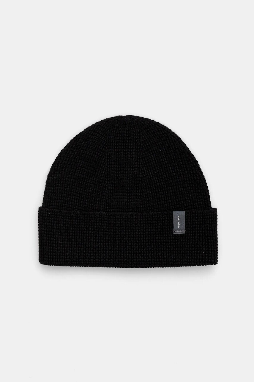 Čiapka s prímesou vlny Icebreaker Merino Feadan čierna farba, IB0A57AJ0011