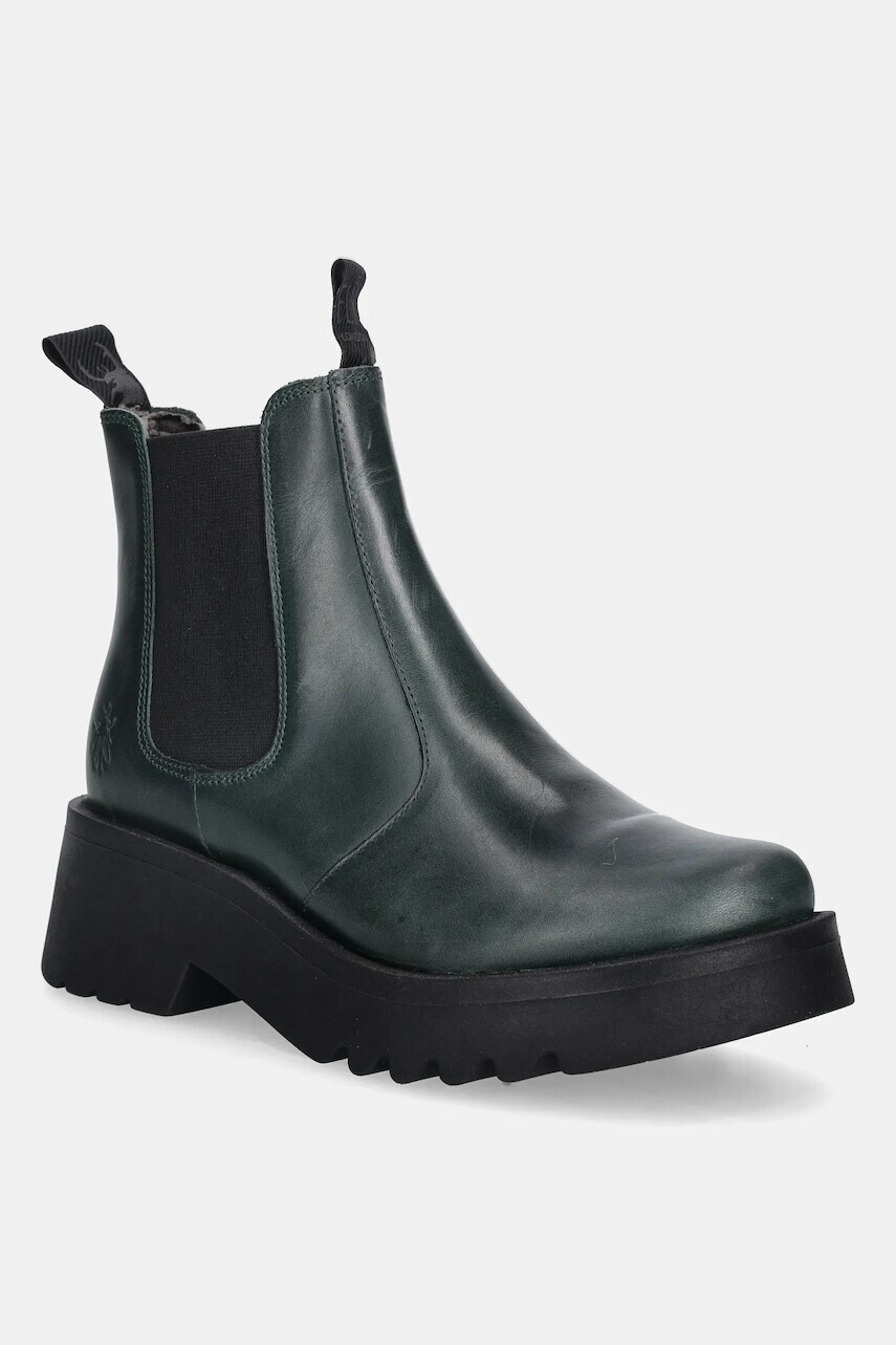 Kožené topánky chelsea Fly London MEDI789FLY zelená farba, na platforme, P144789010