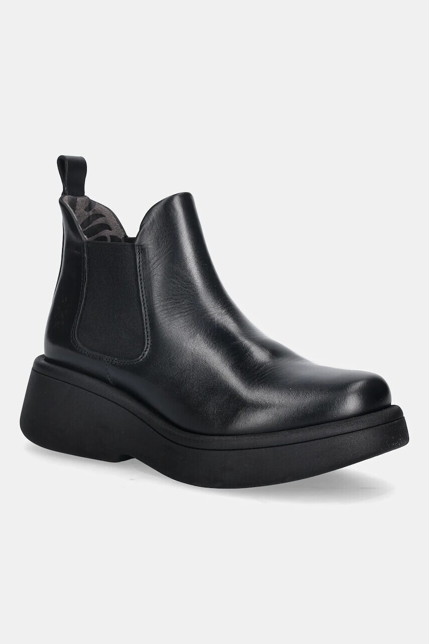 Kožené topánky chelsea Fly London MULK159FLY čierna farba, na platforme, P145159010