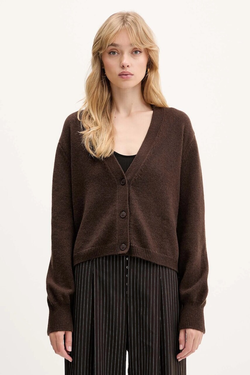 Kašmírový sveter FROM FUTURE hnedá farba, ľahký, WPC01617