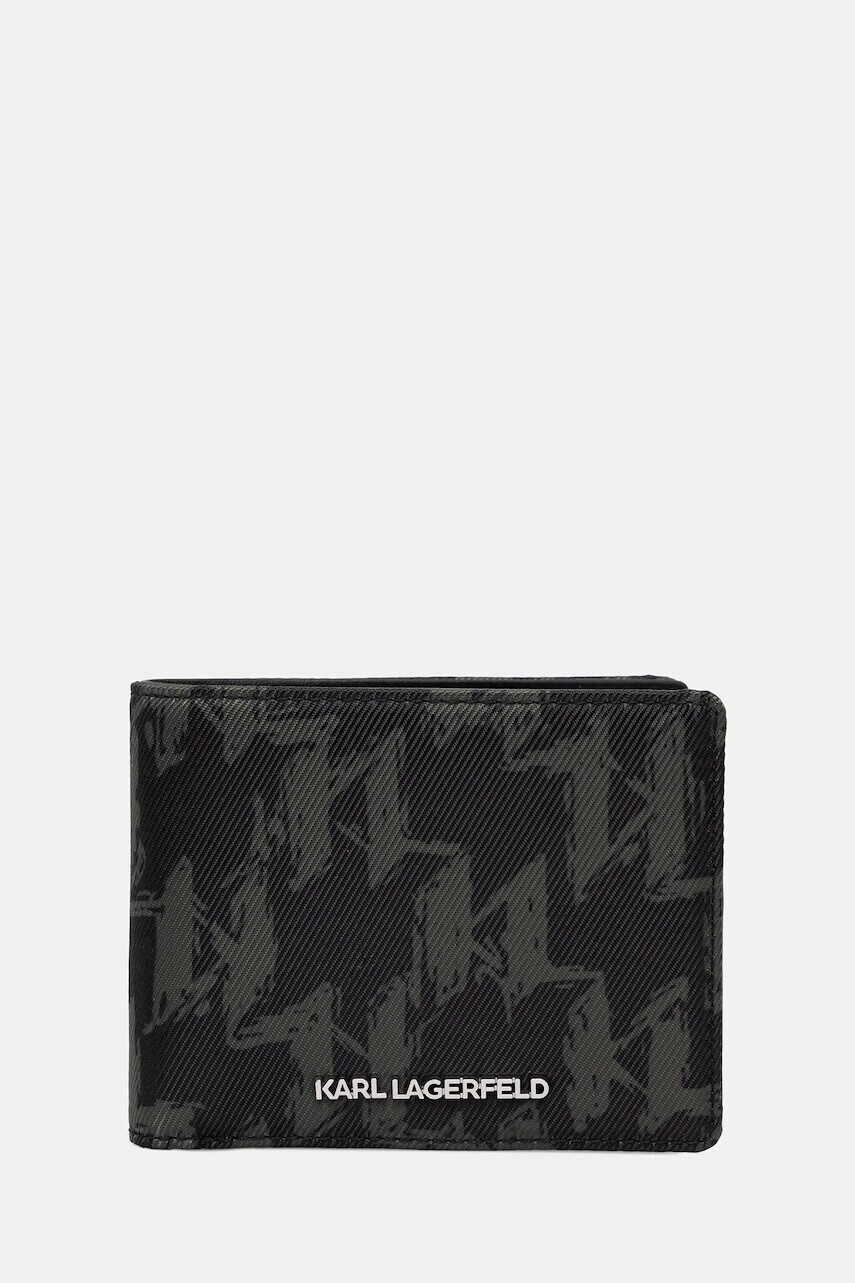 Peňaženka Karl Lagerfeld pánska, zelená farba, A4M32055