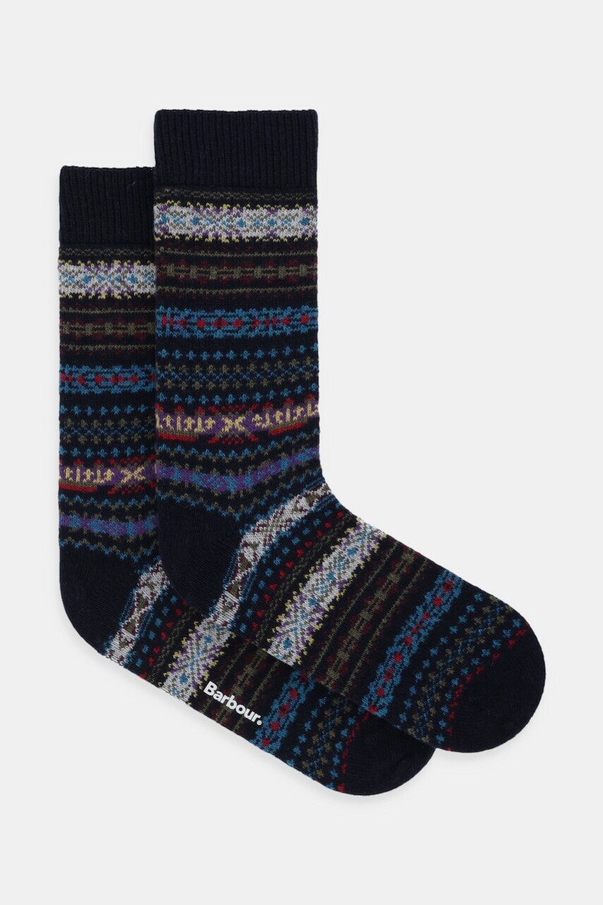 Ponožky s prímesou vlny Barbour čierna farba, MSO0062