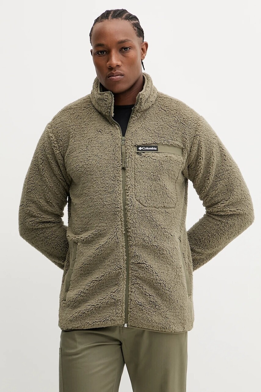 Outdoorová mikina Columbia Rugged Ridge zelená farba, jednofarebná, 2135481