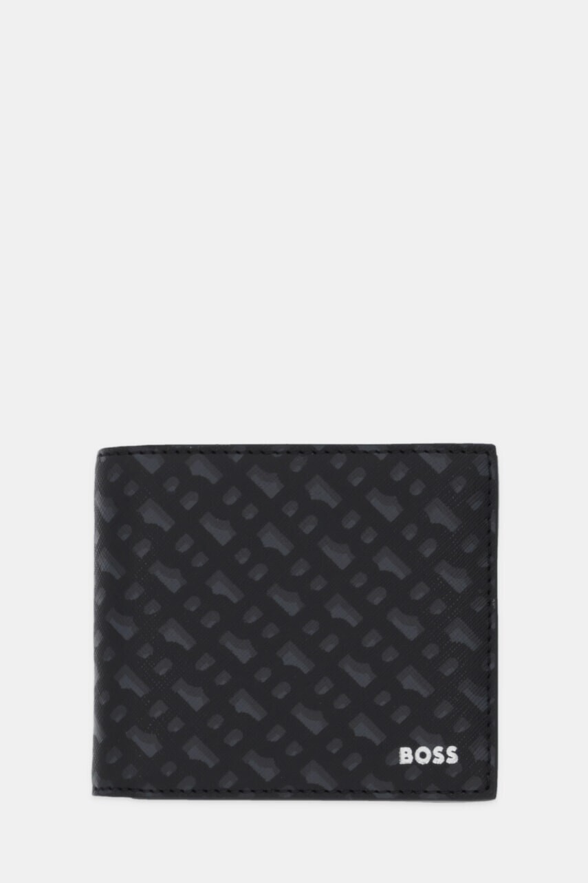 Kožená peňaženka BOSS čierna farba, 50552830