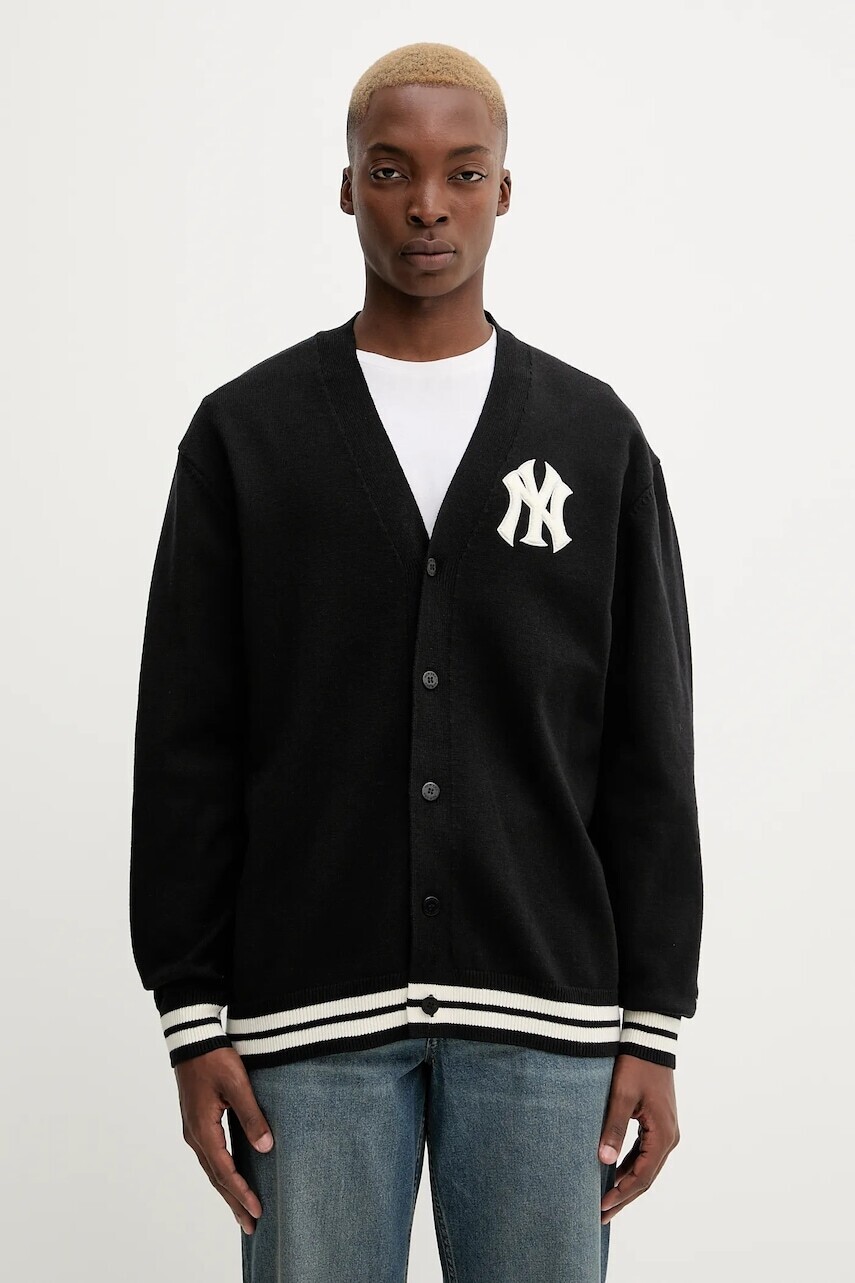 Kardigán s prímesou vlny New Era čierna farba, 60684475