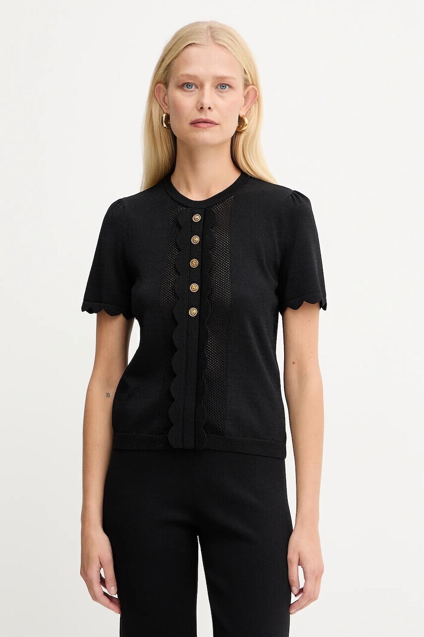 Blúzka Twinset čierna farba, jednofarebná, 252TP3203