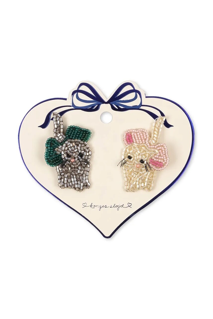 Detské sponky Konges Sløjd 2 PACK BOW KITTY BEADED HAIR CLIP KS104048