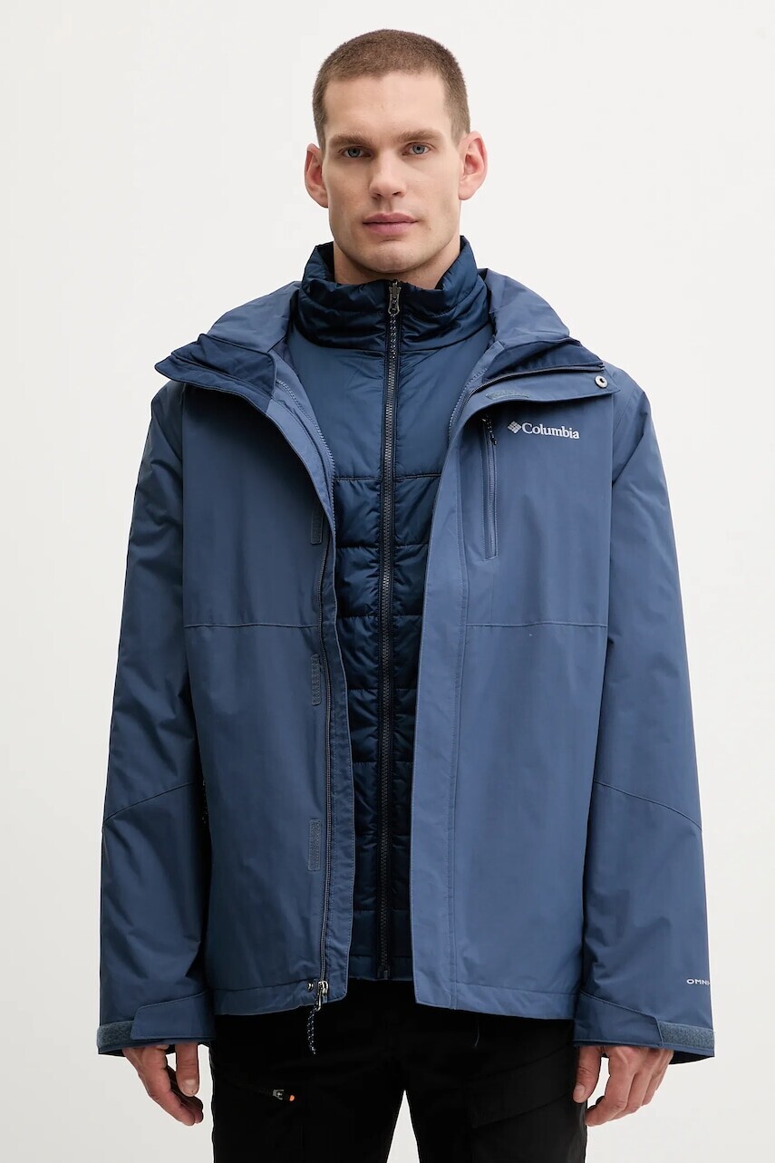Turistická bunda Columbia Element Blocker modrá farba, 2090122
