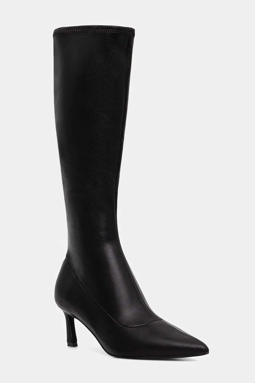 Vysoké čižmy Steve Madden Leisured čierna farba, na vysokom podpätku, 11003500