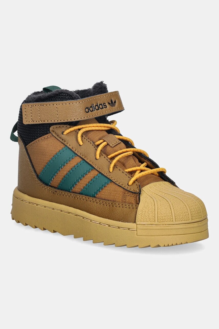 Detské zimné topánky adidas Originals SUPERSTAR WINTER TREK hnedá farba, JQ0341