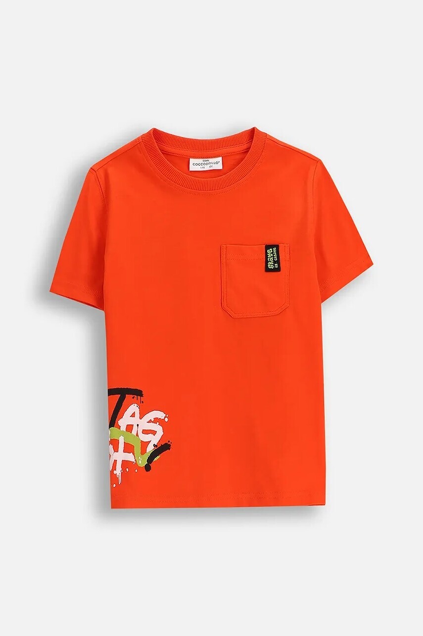 Detské bavlnené tričko Coccodrillo červená farba, s potlačou, SPORTS BOY KIDS