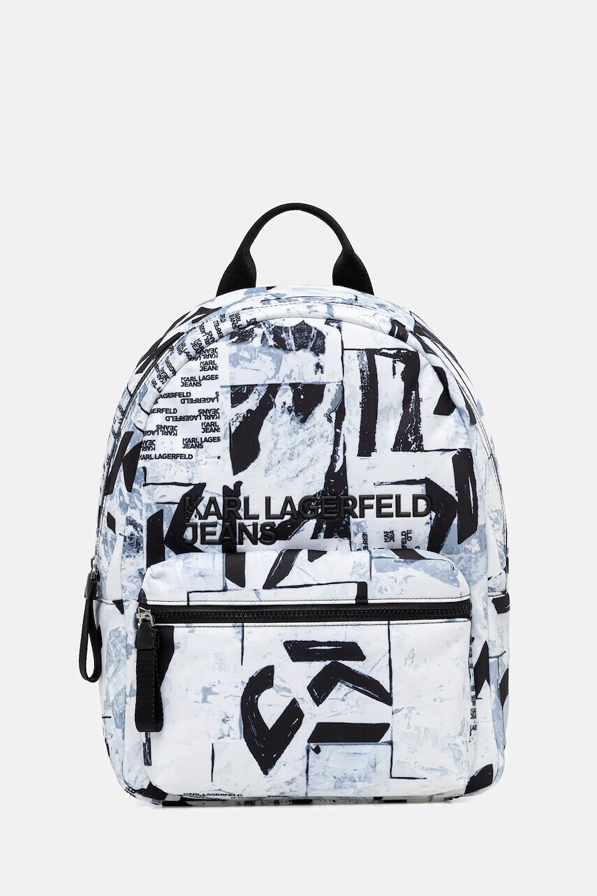 Ruksak Karl Lagerfeld Jeans pánsky, biela farba, veľký, vzorovaný, A4M30223