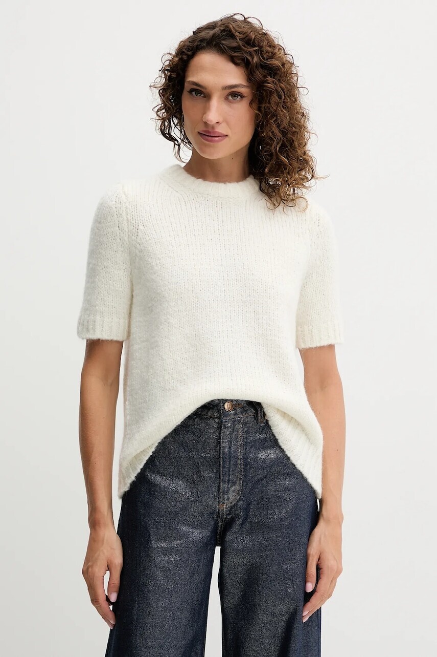 Sveter s prímesou moheru MICHAEL Michael Kors béžová farba, teplé, MF5619QJVC