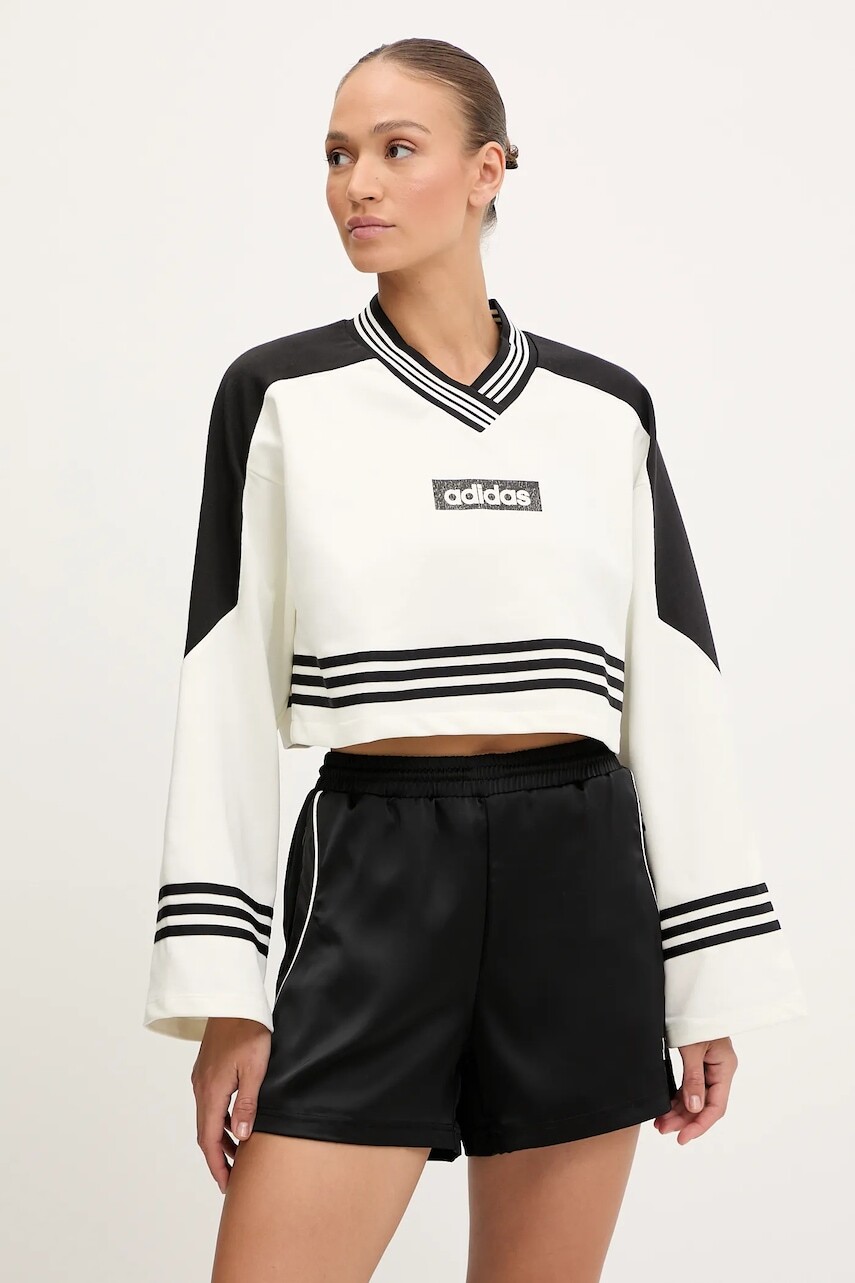 Mikina adidas Originals Crew Sweatshirt béžová farba, s nášivkou, JX7597