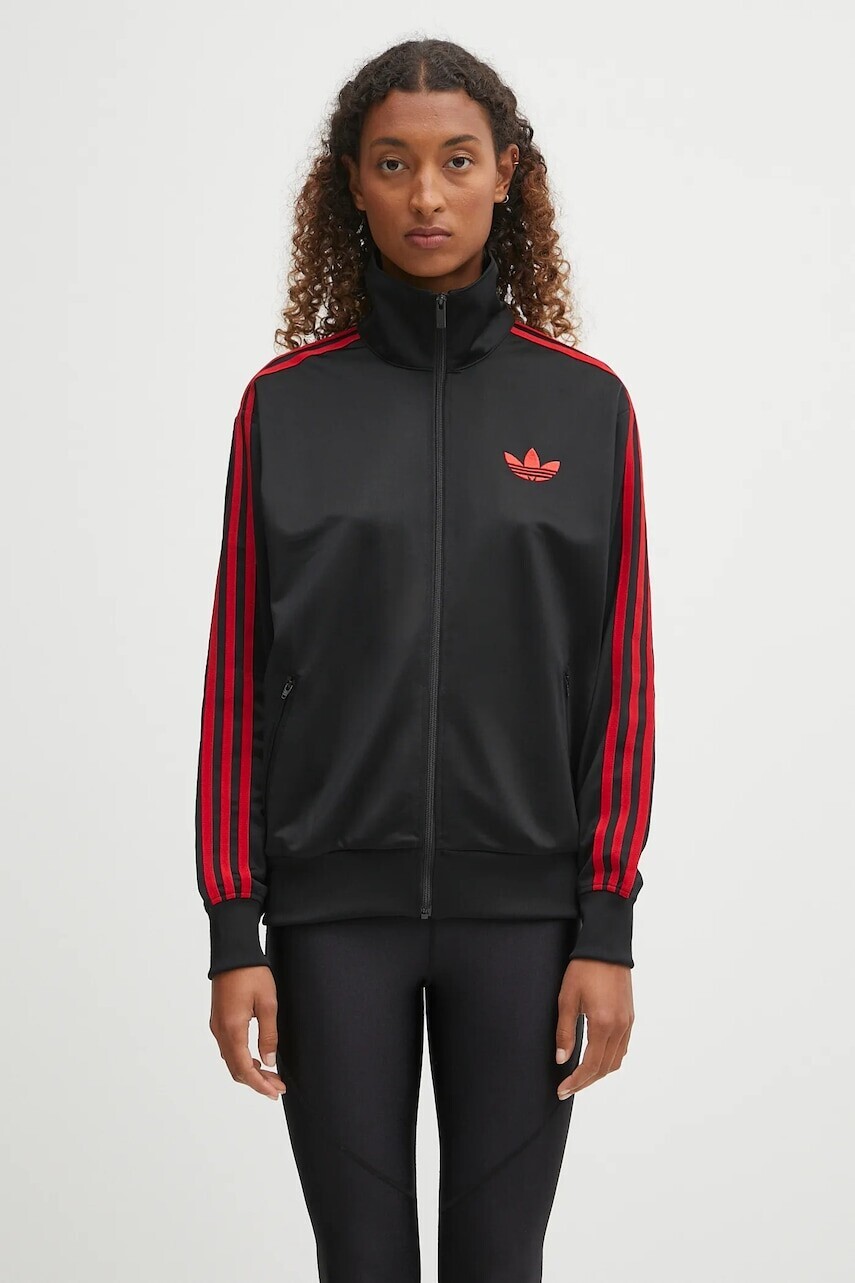 Mikina adidas Originals Firebird Tt čierna farba, s nášivkou, JW3664
