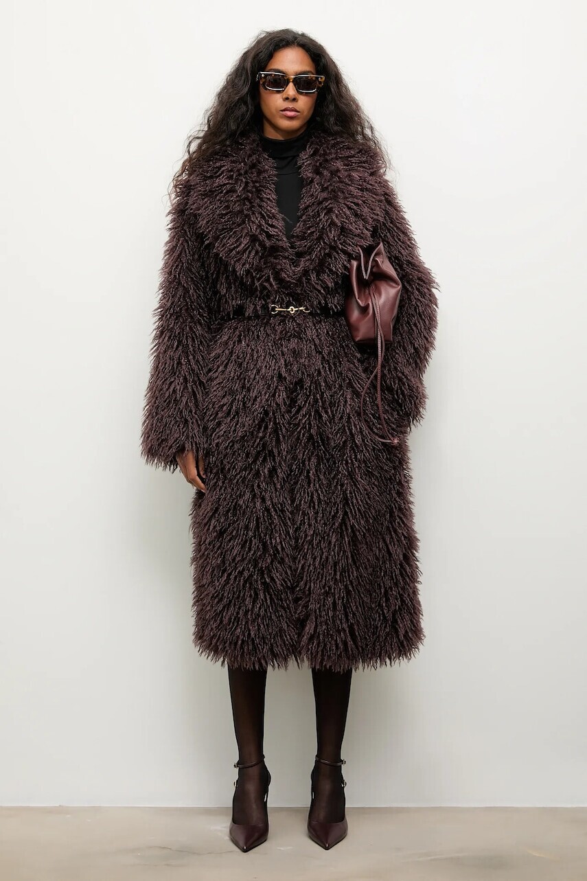 Kabát Answear.LAB hnedá farba