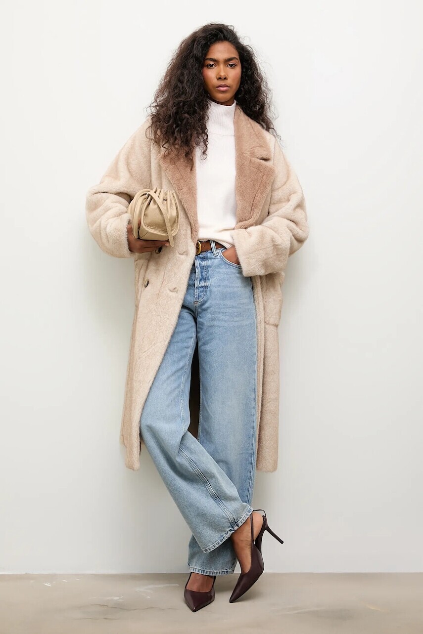 Kabát Answear.LAB béžová farba