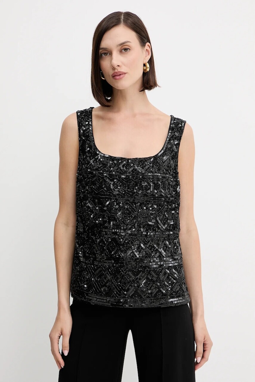 Top Luisa Spagnoli čierna farba, s nášivkou