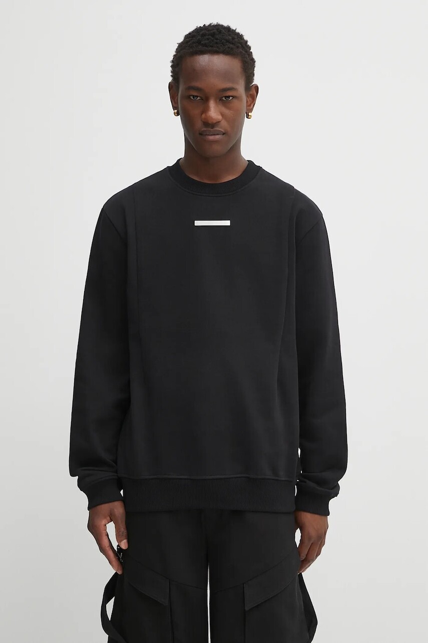 Bavlnená mikina Heliot Emil čierna farba, jednofarebná, PREAW25_M_08_078_BLK01