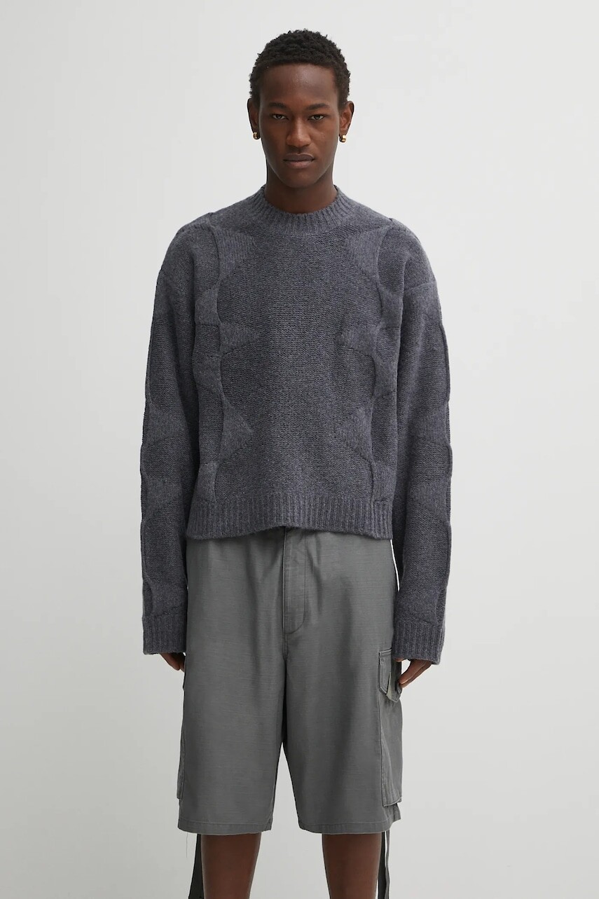 Vlnený sveter Heliot Emil šedá farba, PREAW25_M_07_063_DGY05_CO