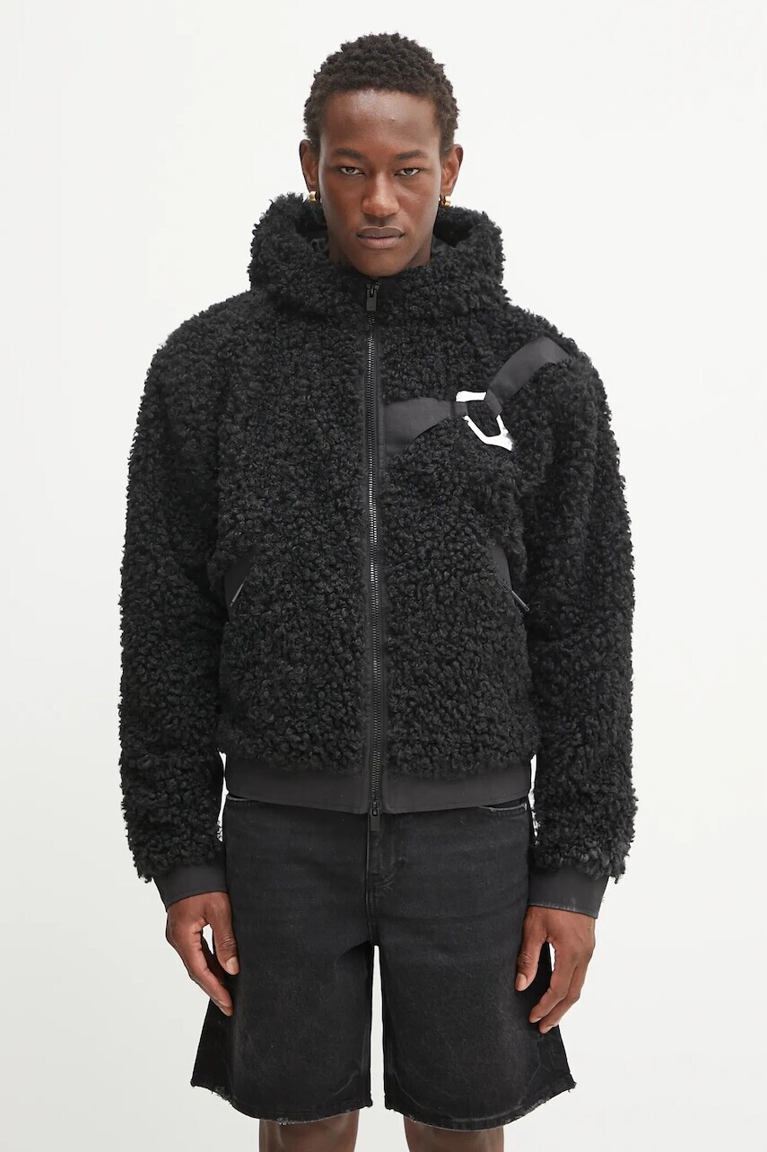 Bunda Heliot Emil čierna farba, prechodná, oversize, PREAW25_M_02_155_BLK01