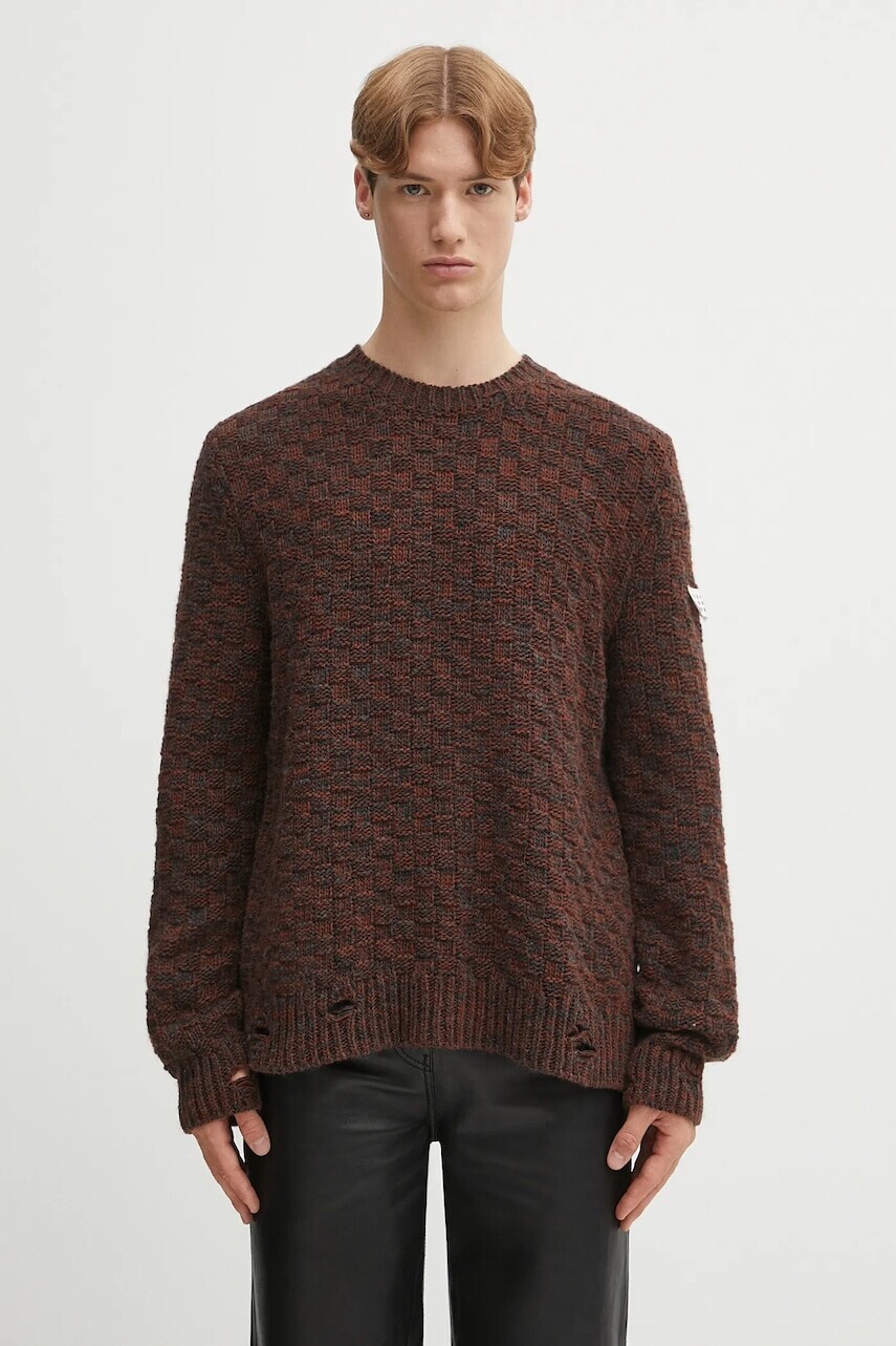 Vlnený sveter MM6 Maison Margiela hnedá farba, SH2HL0034.M13174.961