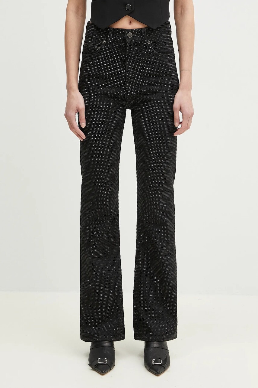 Rifle Fiorucci Rhinestone Flared dámske, vysoký pás, U02SPDJE083DN01DN05