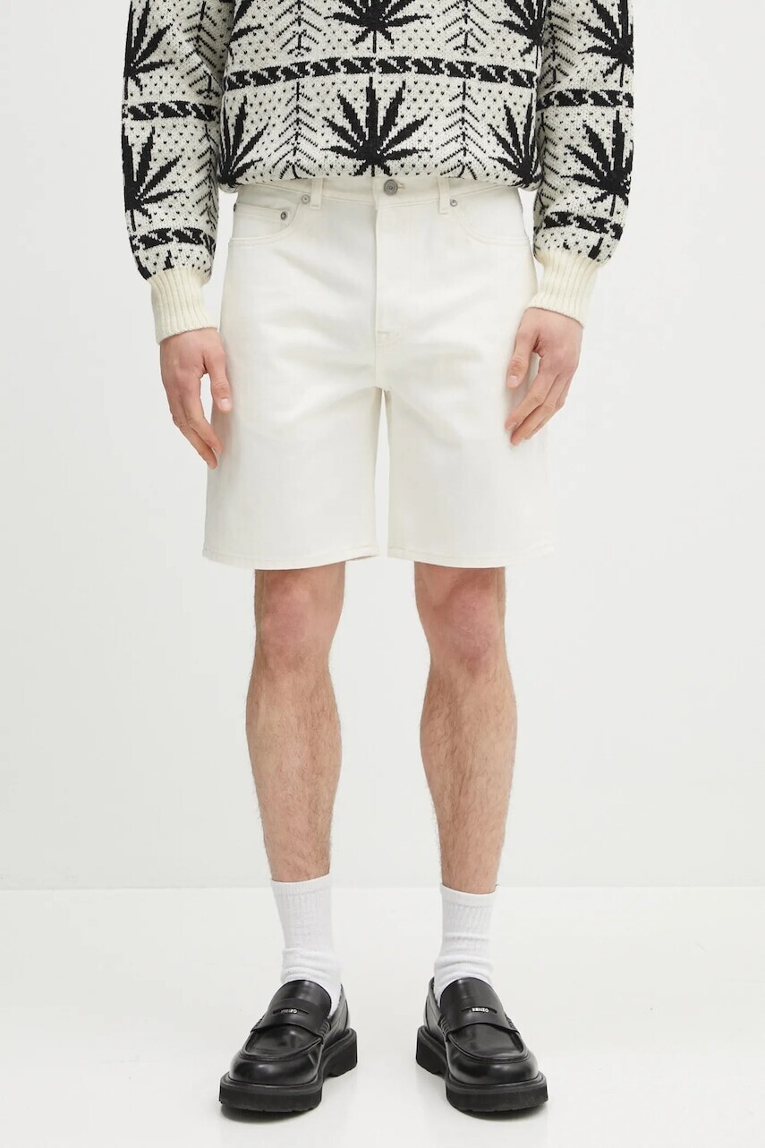 Rifľové krátke nohavice Lacoste béžová farba, FH9932