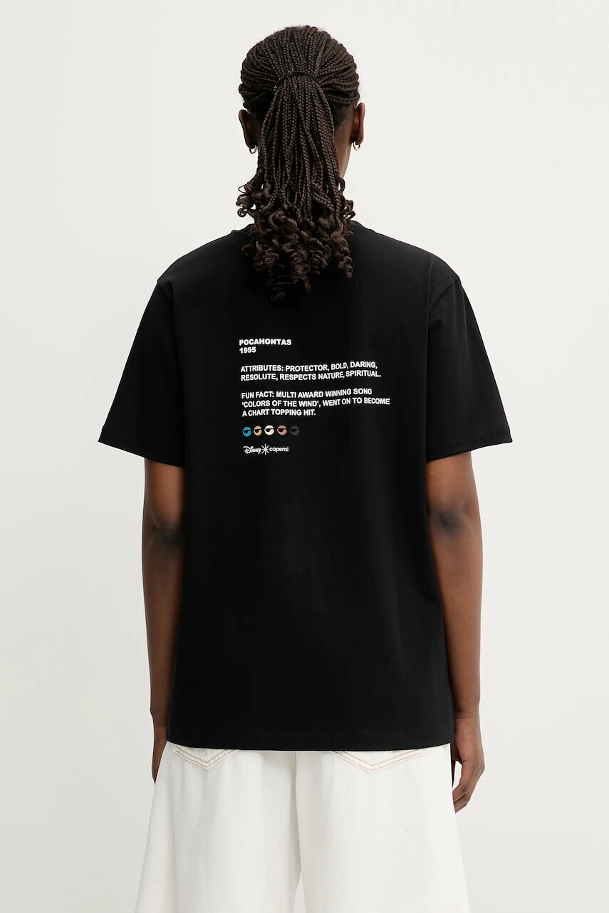 Bavlnené tričko Coperni x Disney Pocahontas dámske, čierna farba, DJS03F5036POC