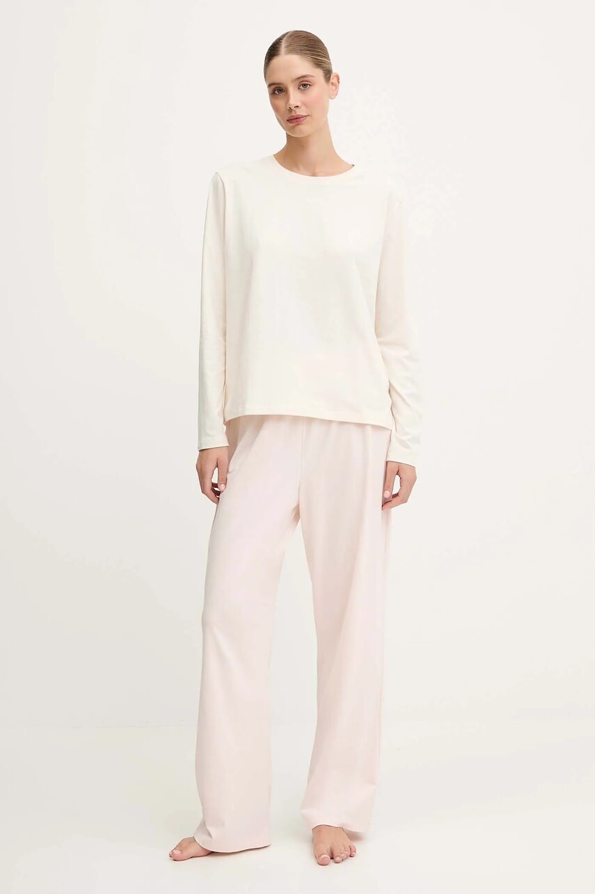 Pyžamo BOSS dámske, béžová farba, 50550217