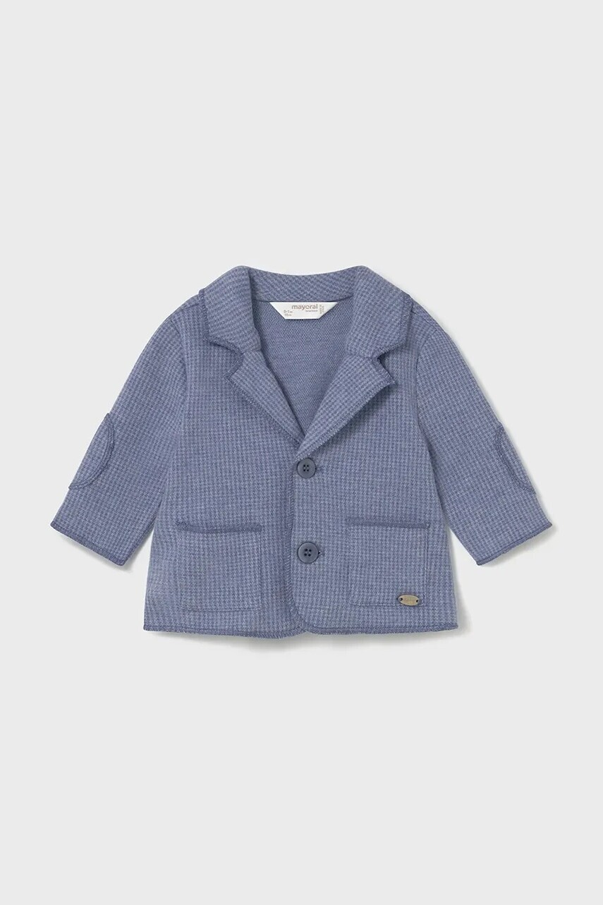 Detská bunda s prímesou bavlny Mayoral Newborn modrá farba, 2407