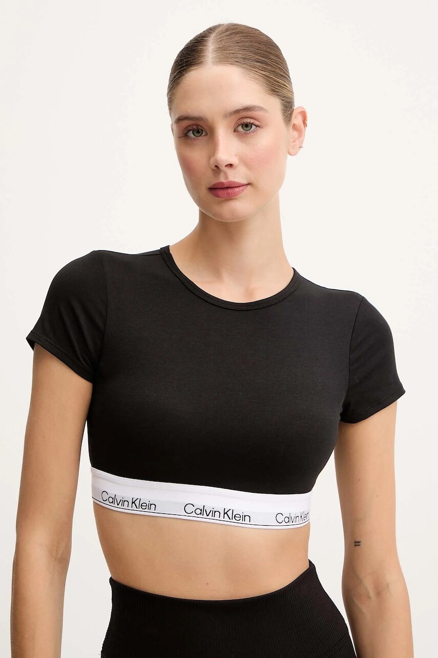 Tričko Calvin Klein Underwear dámske, čierna farba, LV00QF8495