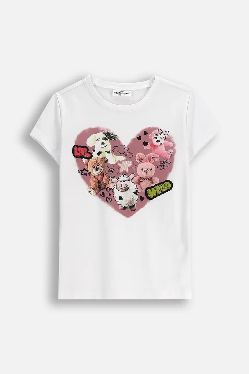 Detské tričko Coccodrillo biela farba, CRAFT PUNK GIRL KIDS