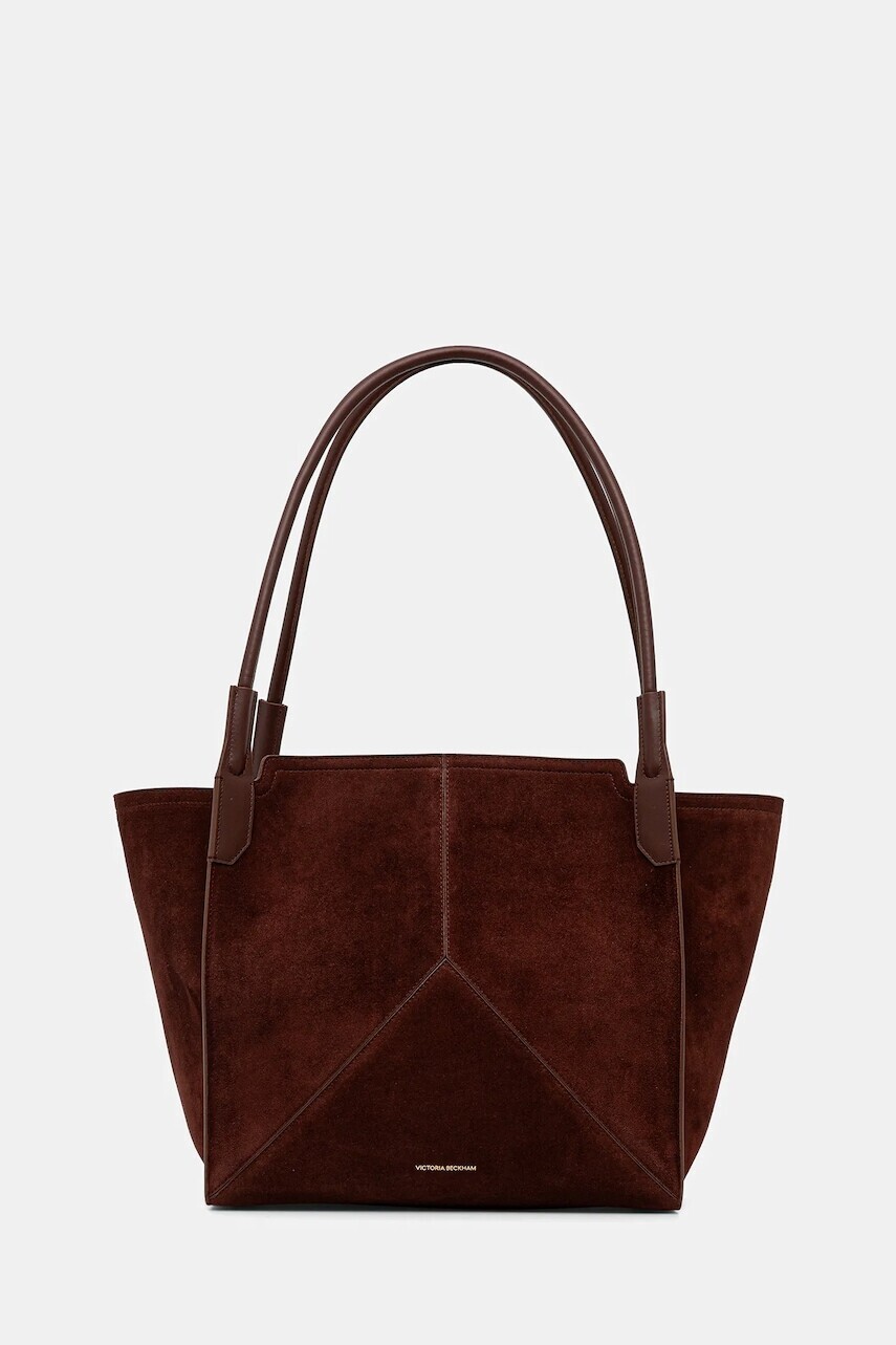 Kožená kabelka Victoria Beckham hnedá farba, B325AAC006914A