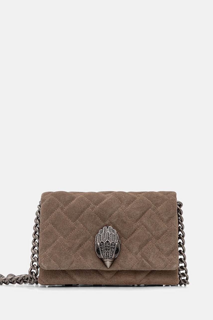 Semišová kabelka Kurt Geiger London MINI KENSINGTON hnedá farba, 9594547209