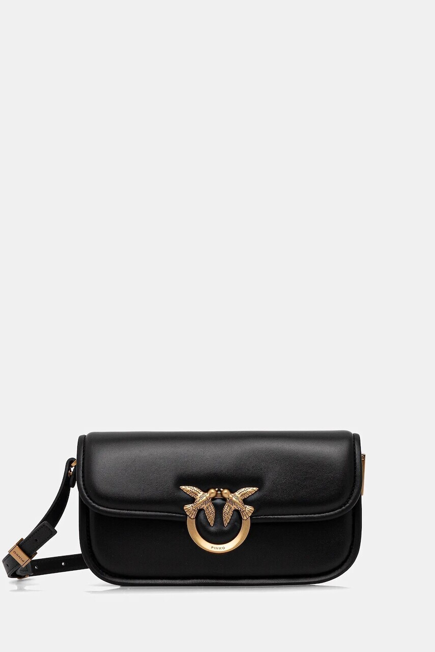 Kožená kabelka Pinko čierna farba, 105083 A26L