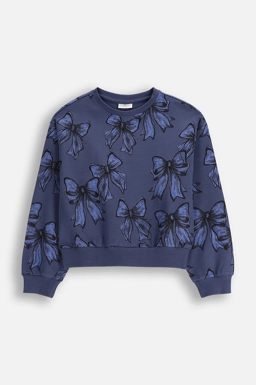 Detská mikina Coccodrillo tmavomodrá farba, vzorovaná, FABOLOUS GIRL JUNIOR