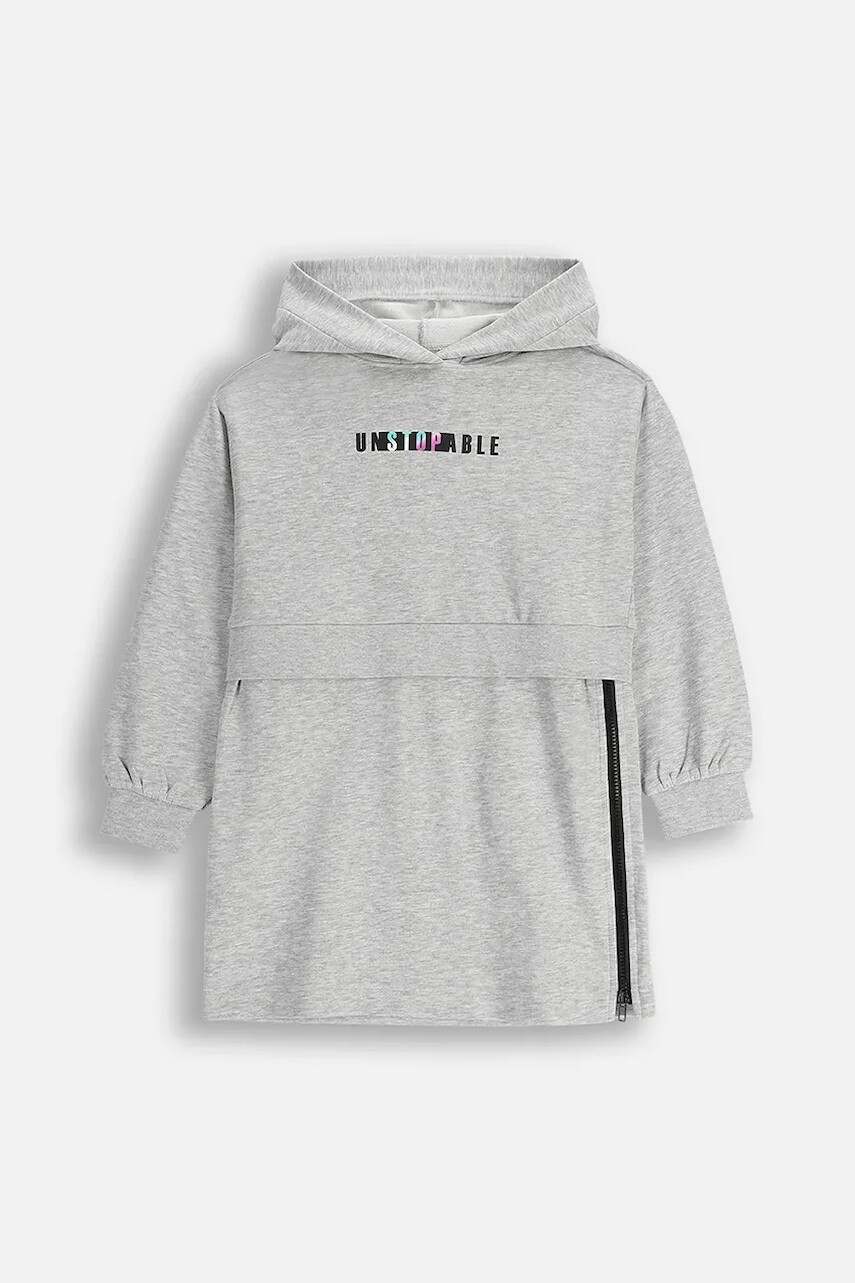 Dievčenské šaty Coccodrillo šedá farba, mini, oversize, RAVE GIRL JUNIOR