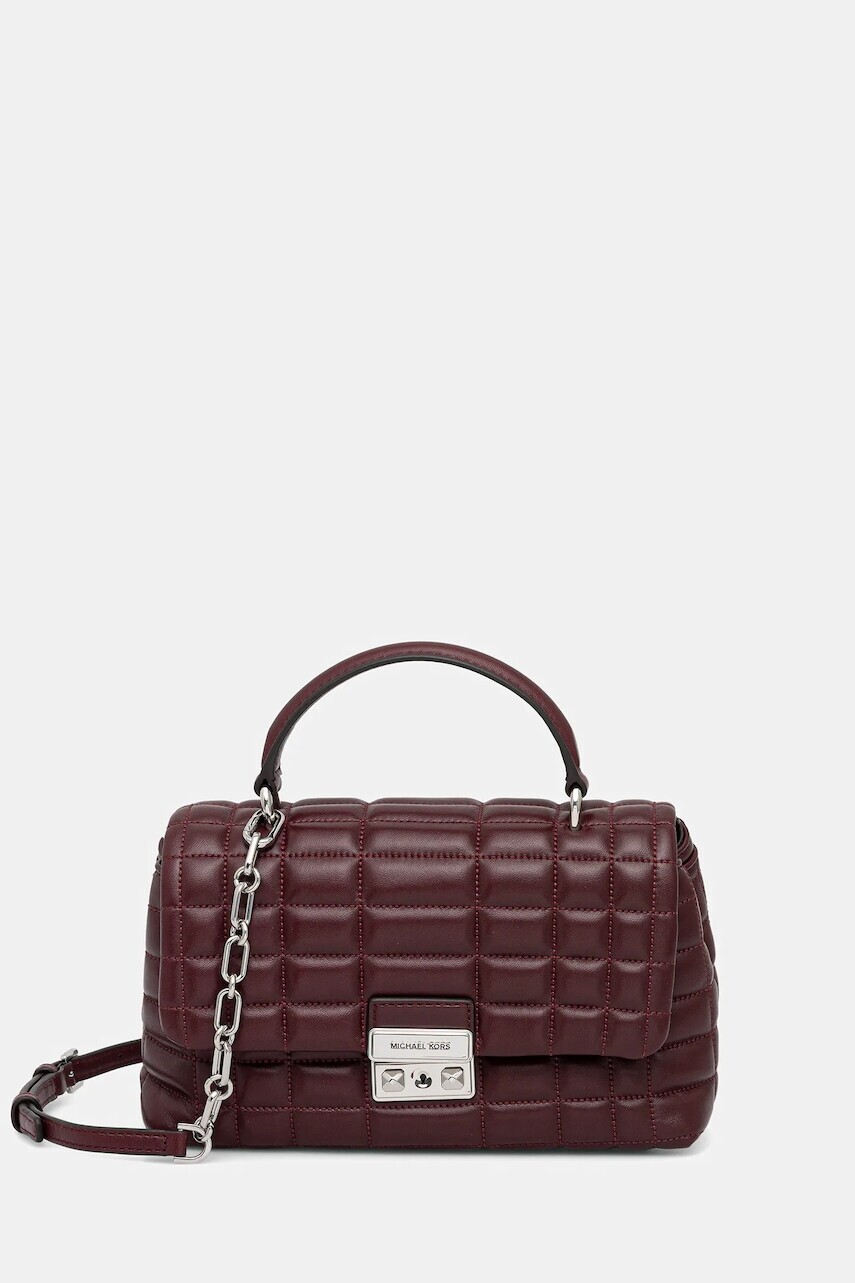 Kožená kabelka MICHAEL Michael Kors bordová farba, 30F5S2RS2L