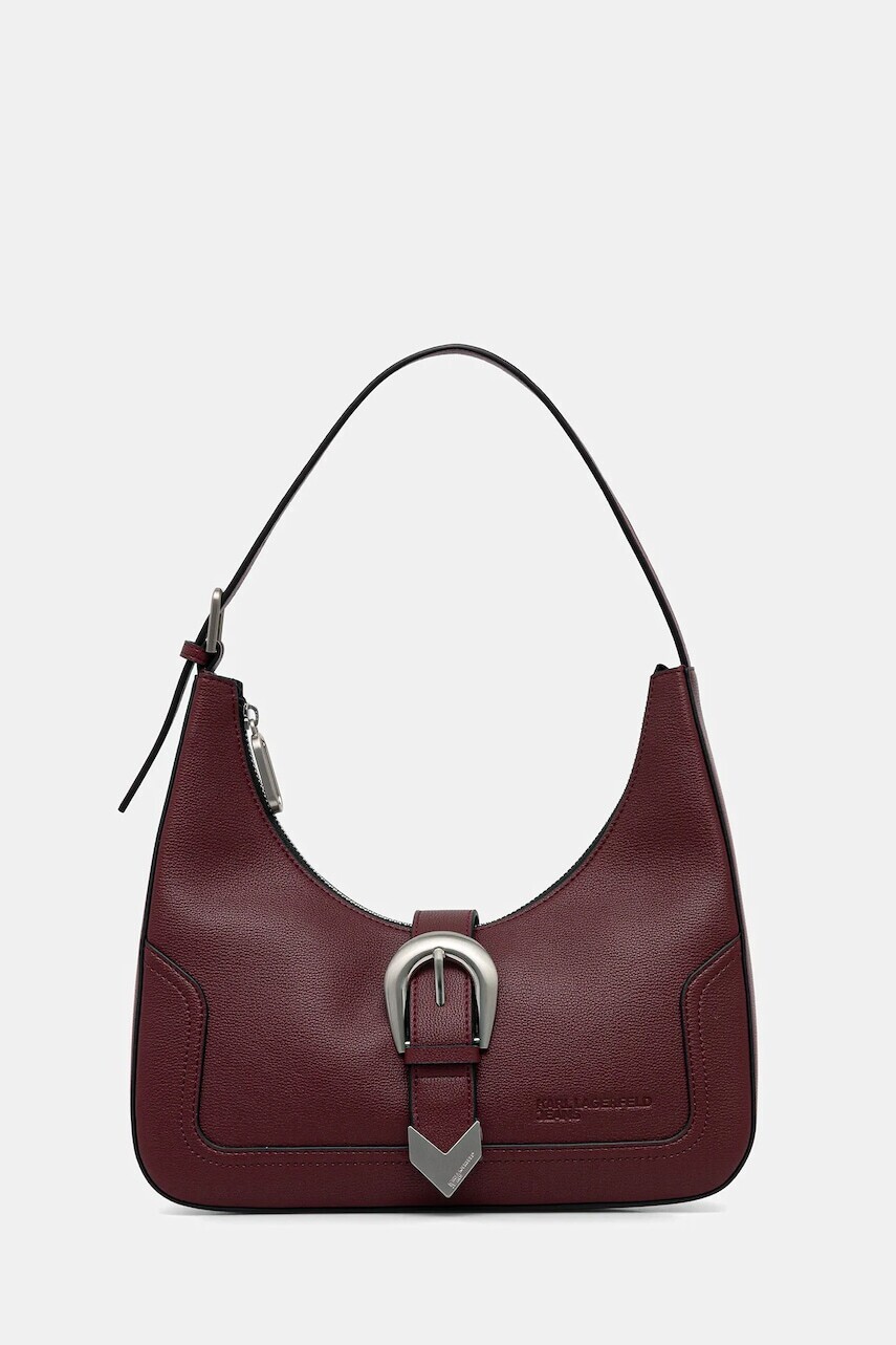 Kabelka Karl Lagerfeld Jeans bordová farba, A4W30143