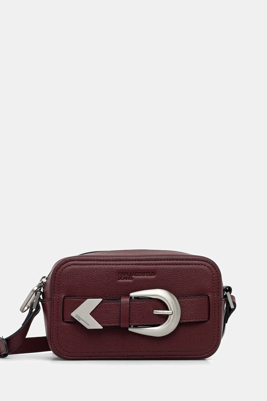 Kabelka Karl Lagerfeld Jeans bordová farba, A4W30144