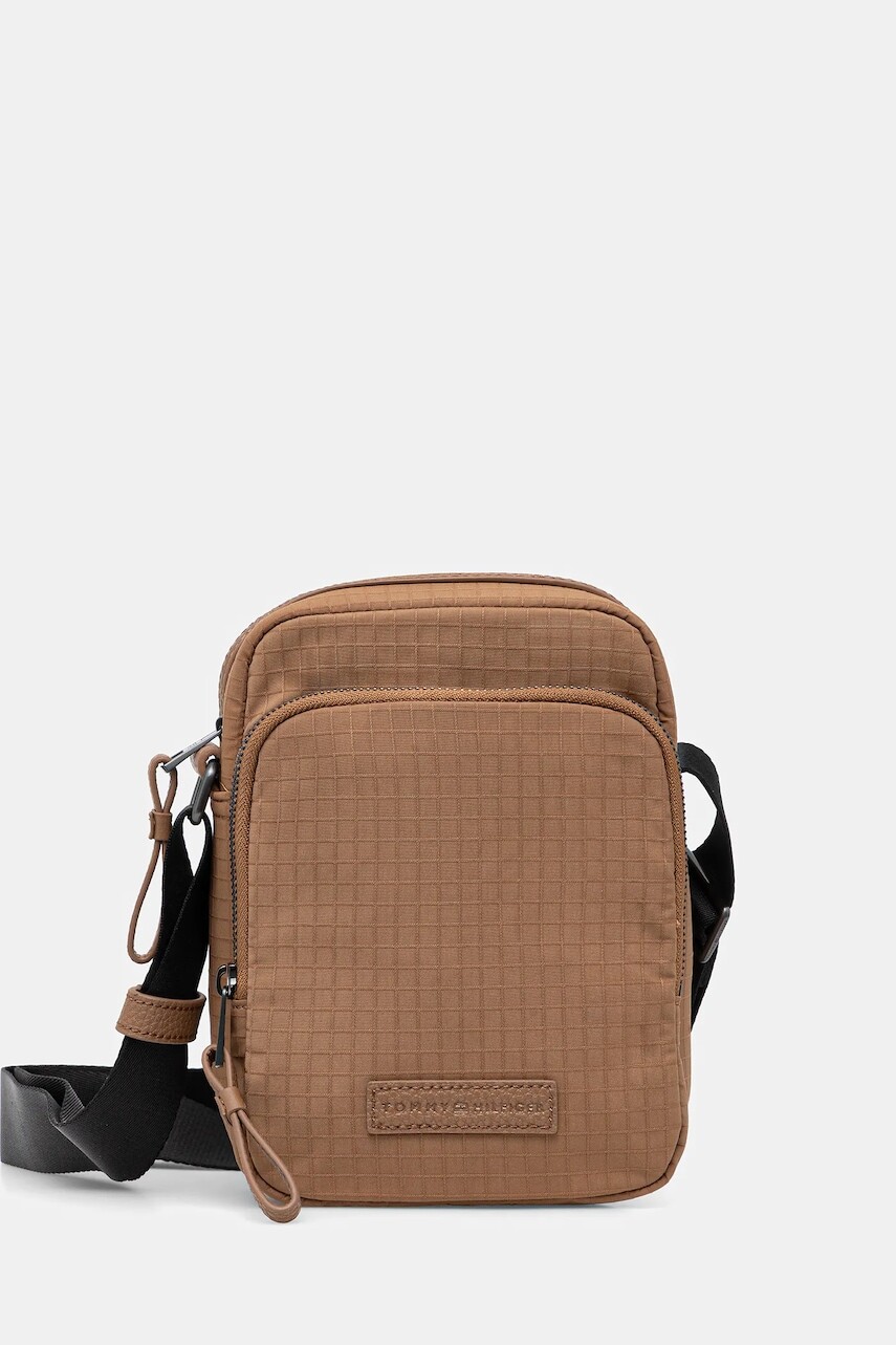 Malá taška Tommy Hilfiger hnedá farba, AM0AM13783