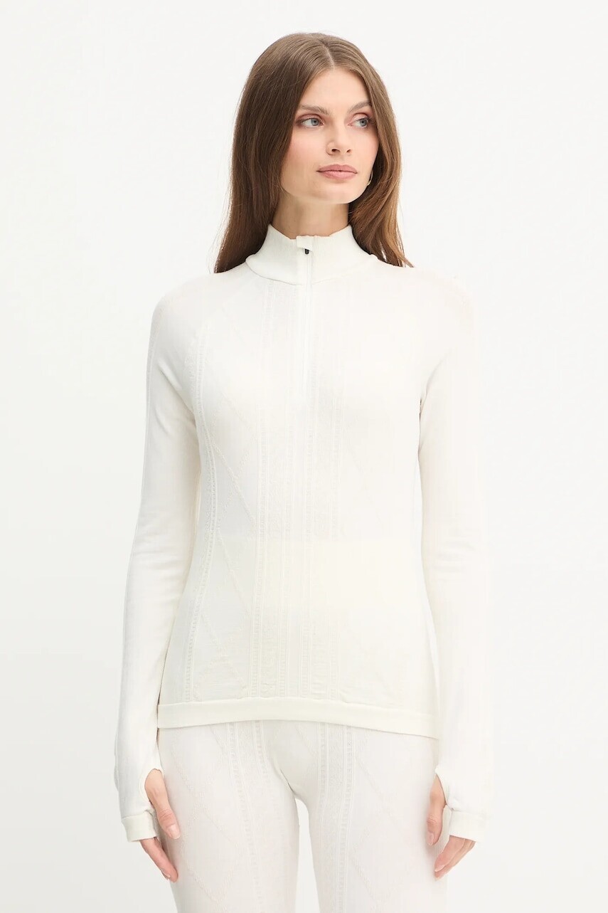 Sveter s prímesou vlny BOSS béžová farba, ľahký, s polorolákom, 50544394