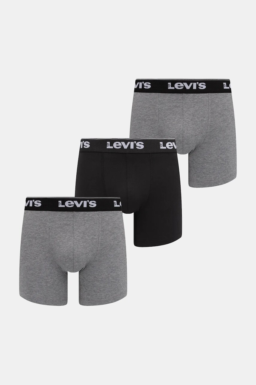 Boxerky Levi's 3-pak šedá farba, 37149-1201