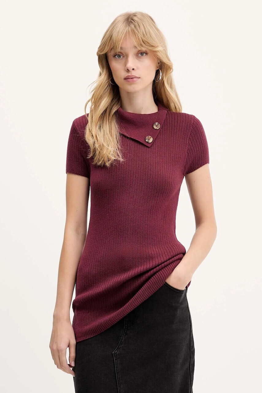 Sveter Hollister Co. bordová farba, ľahký, KI350-5130